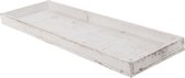 Rechthoekig houten kaarsenplateau/kaarsenbord white wash 60 x 20 cm - Onderbord/kaarsenplateau/onderzet bord voor kaarsen