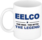 Naam cadeau Eelco - The man, The myth the legend koffie mok / beker 300 ml - naam/namen mokken - Cadeau voor o.a verjaardag/ vaderdag/ pensioen/ geslaagd/ bedankt