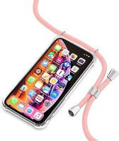 Hoesje met Koord voor iPhone 11 Telefoon / Mobiel | Pink - Roze| Backcover - Cover - Case - Ketting - Strap