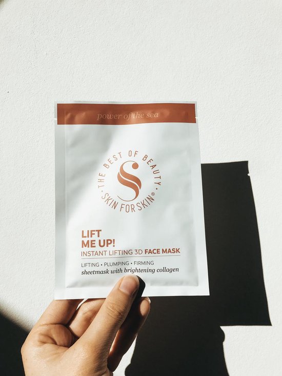 Skin for Skin - Sheetmasker Lift me up - Anti-aging collageen gezichtsmasker - Liftend masker - Ceramiden - Hydraterend - Tot 2x gebruikbaar