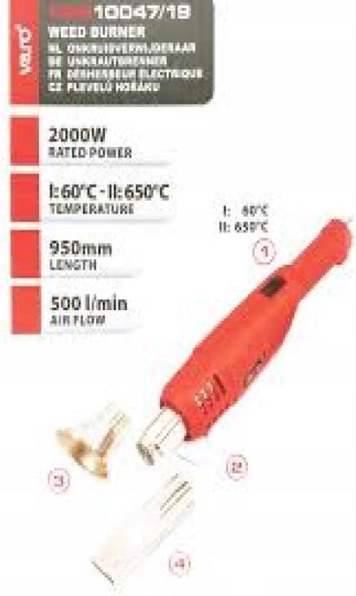 Elektrische onkruidbrander VARO 2000 watt | bol.com