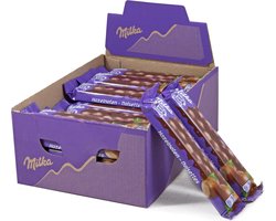 Milka Chocolade Repen Hele Noten Melkchocolade 30 x 45g - Chocoladerepen - Voorraad - Verjaardag Cadeau Vrouw of Man - Geschenkset voor Man en Vrouw