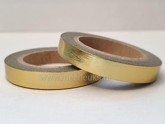 Superioriteit kroon tieners Washi Tape Foil Goud - 2 rollen - 10 meter x 7.5 mm. Masking Tape Gold |  bol.com