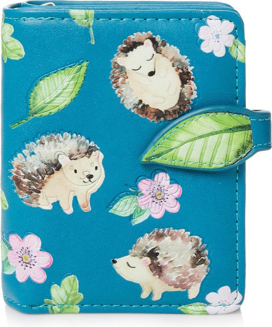 Shagwear Portemonnee Dames - Compact Ritsportemonnee - Kunstleer - Hedgehog (009709sm)