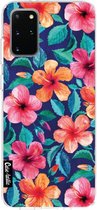 Casetastic Samsung Galaxy S20 Plus 4G/5G Hoesje - Softcover Hoesje met Design - Colorful Hibiscus Print