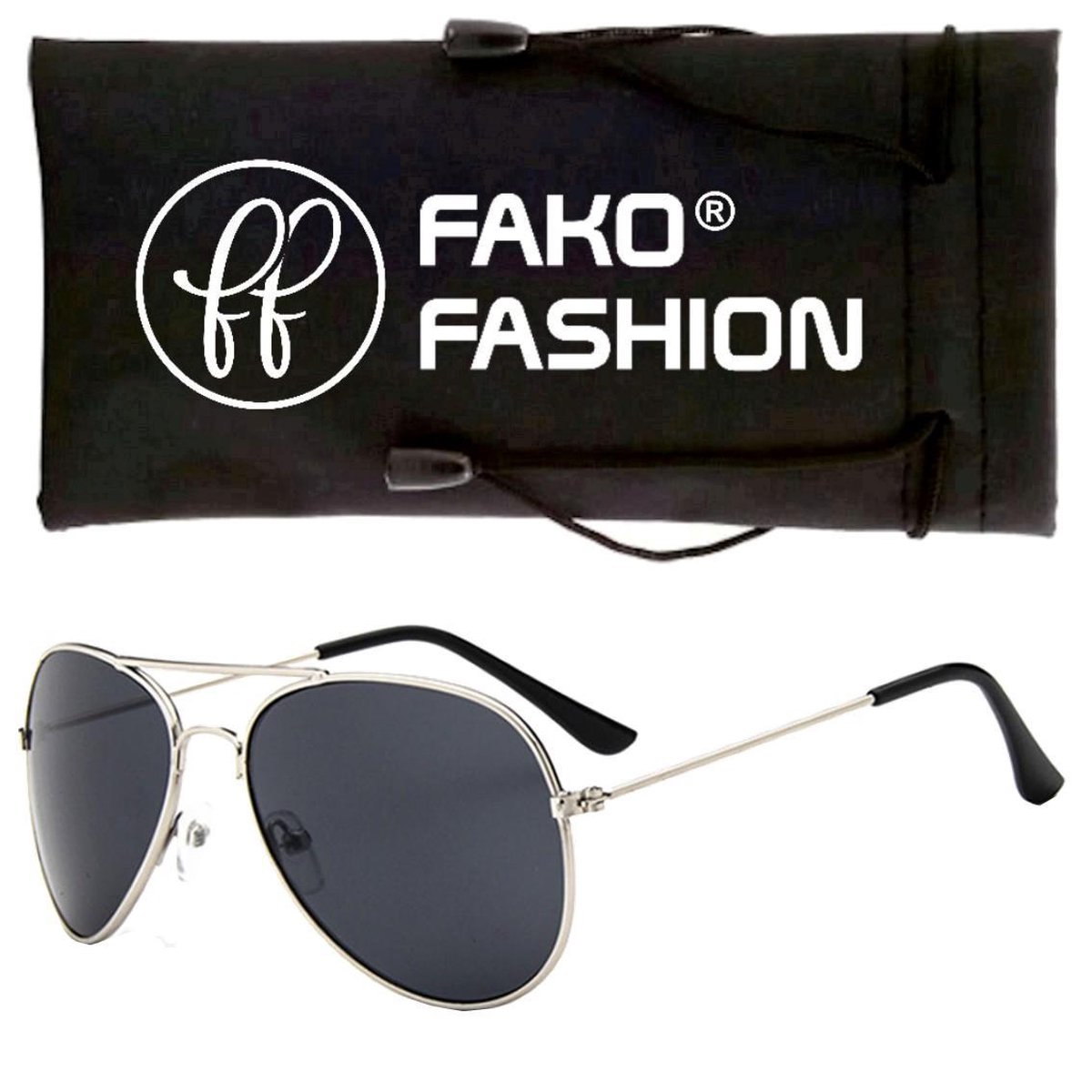 Fako Fashion® - Kinder Pilotenbril - Piloten Zonnebril - Zilver - Zwart