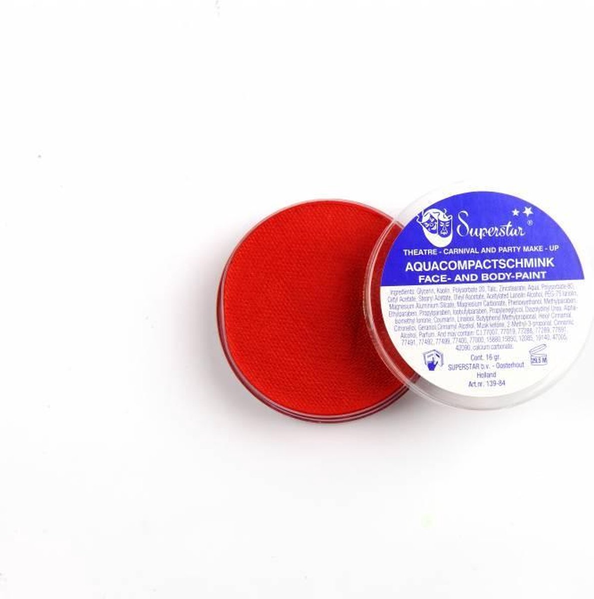 Superstar Schmink - Aqua Facepaint - Vuur Rood - 035 — afbeelding 4