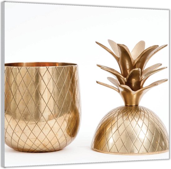 Acrylglas –Gouden Ananas Bakje– 80x80 (Wanddecoratie op Acrylglas) | bol.com