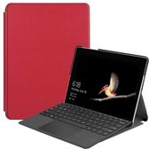 Case2go - Tablet Hoes geschikt voor Microsoft Surface Go 2 - Tri-Fold Book Case - Rood