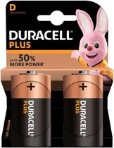 Duracell - Plus alkaline D-batterijen - 2 Stuks