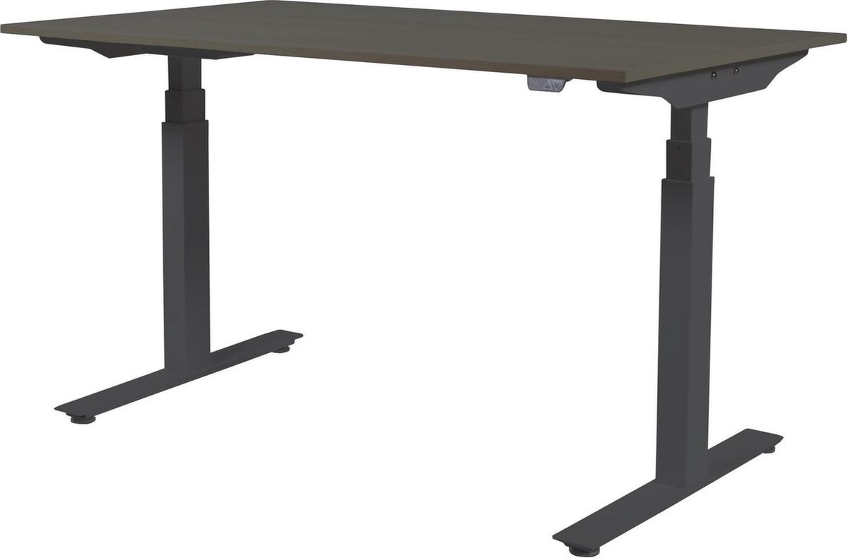 Zit Sta Bureau - Plus Elek 160x80 logan eik - zwart frame