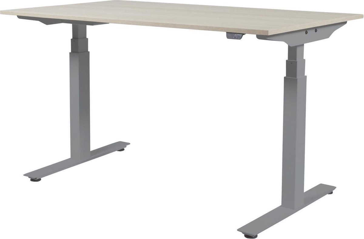 Zit Sta Bureau - Plus Elektrisch 160x80 eik - alu frame