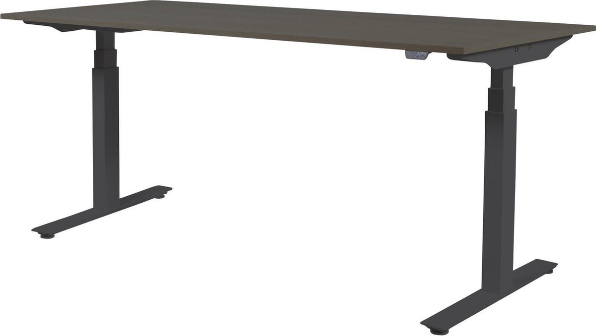 Zit Sta Bureau - Plus Elek 180x80 logan eik - zwart frame