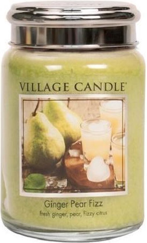 Village Candle Large Jar Geurkaars - Ginger Pear Fizz