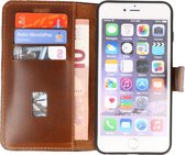 Bestcases Handmade Leer Booktype Telefoonhoesje voor iPhone 6 Plus Bruin