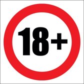 Leeftijd Stickers 18 Plus | 2 exemplaren | Ø 15 cm - +18 sticker - leeftijdssticker