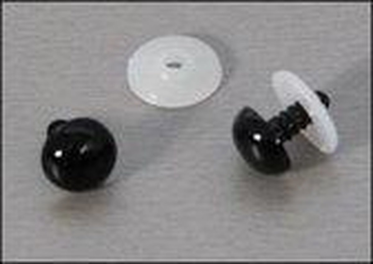 Veiligheidsogen zwart 10 mm - verpakking van 25 paar