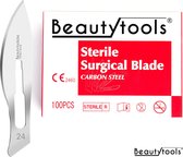 BeautyTools Pedicure Scalpelmesjes - Bistouri Mesjes Nr. 24 (100 Stuks) - Pedicure Mesjes - Individueel en Steriel Verpakt (BP-0720)