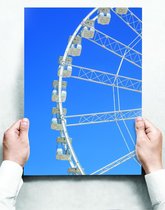 Wandbord: Reuzenrad met blauwe lucht - 30 x 42 cm
