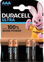 Piles alcalines AAA Duracell Ultra Power - 4 pièces