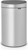 Brabantia Touch Bin Prullenbak - 40 liter - Metallic Grey
