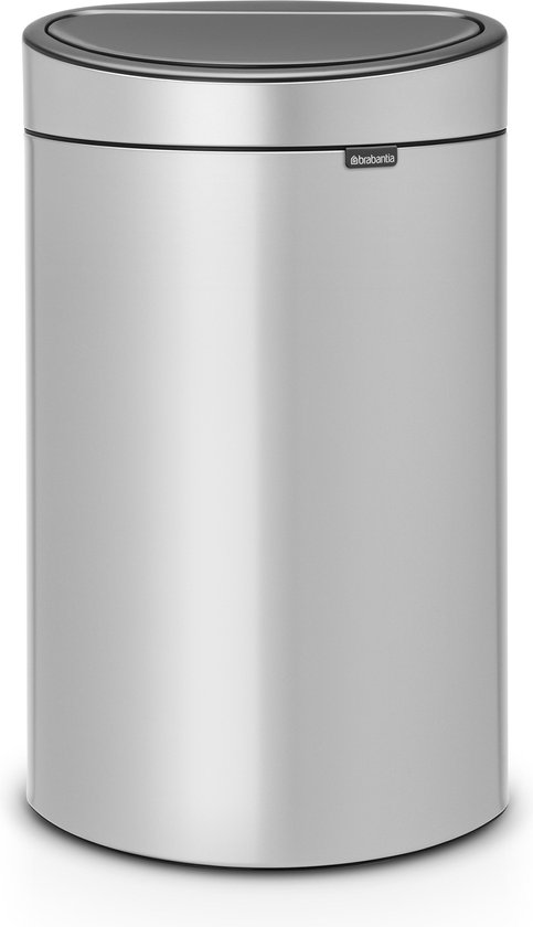 Belastingen Concurrenten automaat Brabantia Touch Bin Prullenbak - 40 l - Metallic Grey | bol.com