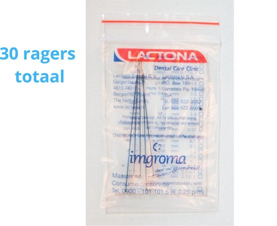 Lactona Interdentaal Ragers - Medium 5mm - Blauw - 6 gripzak x 5 stuks - Voordeelpakket