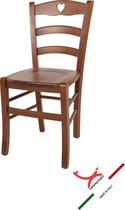 Tommychairs Cuore - Eetkamerstoel - 1 Stuk - Licht Walnoot - Hout