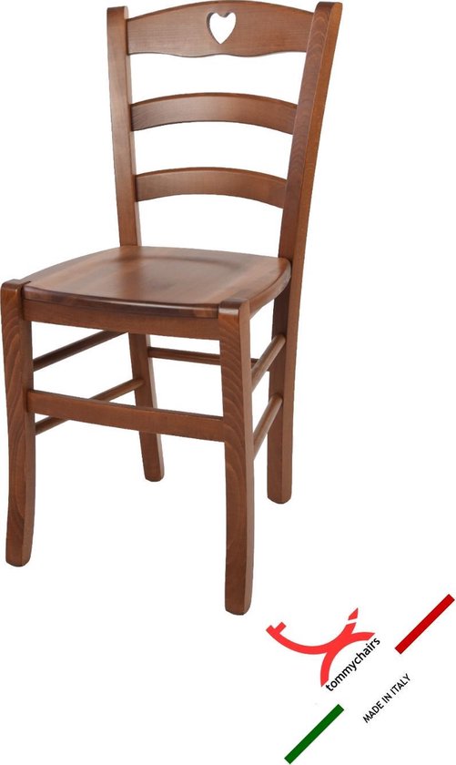 Foto: Tommychairs cuore eetkamerstoel 1 stuk licht walnoot hout