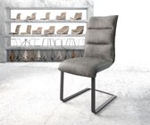 Stoel Xantus-Flex frame vlak zwart vintage suede-look grijs