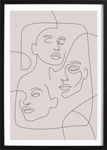 Line Art Faces Poster (21x29,7cm) - Wallified - Abstract - Poster - Print - Wall-Art - Woondecoratie - Kunst - Posters