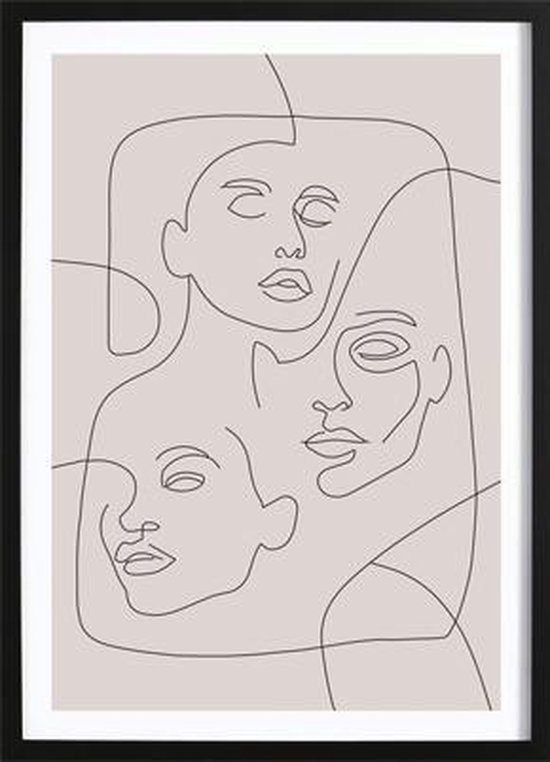 Line Art Faces Poster - Wallified - Abstract - Poster - Print - Wall-Art - Woondecoratie - Kunst - Posters