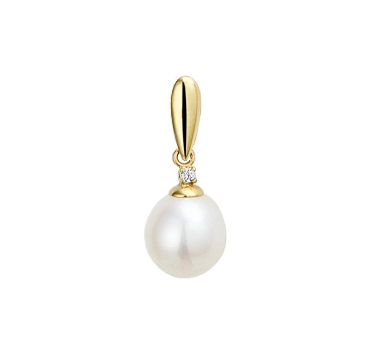 Sparkle14 Hanger Parel En Zirkonia 14 X 8,5 mm - Goud