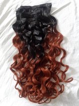 Clip in synthetisch hairextensions body weave kleur Tb/33 55cm