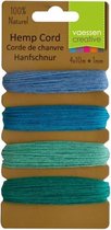 Vaessen Creative Hemp Koord - Assortiment - 4x10m - Blauw/groen