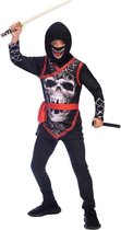 Amscan Kostuum Ninja Polyester Zwart/rood 5-delig