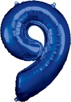 Amscan Folieballon 63 X 86 Cm Nummer 9 Blauw