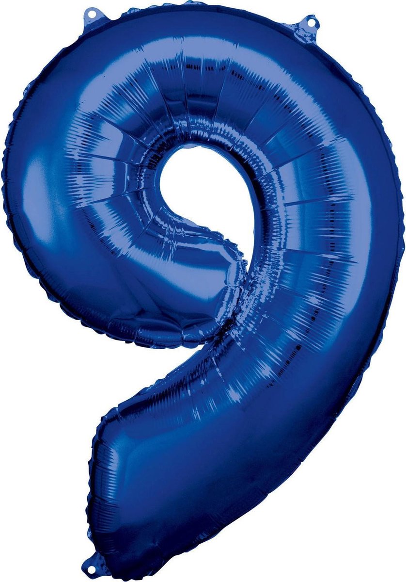 Afbeelding van product Amscan Folieballon 63 X 86 Cm Nummer 9 Blauw