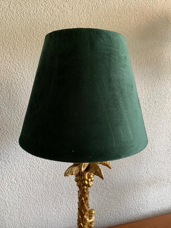 Gouden Lamp Velours Velvet Groen Tafellamp