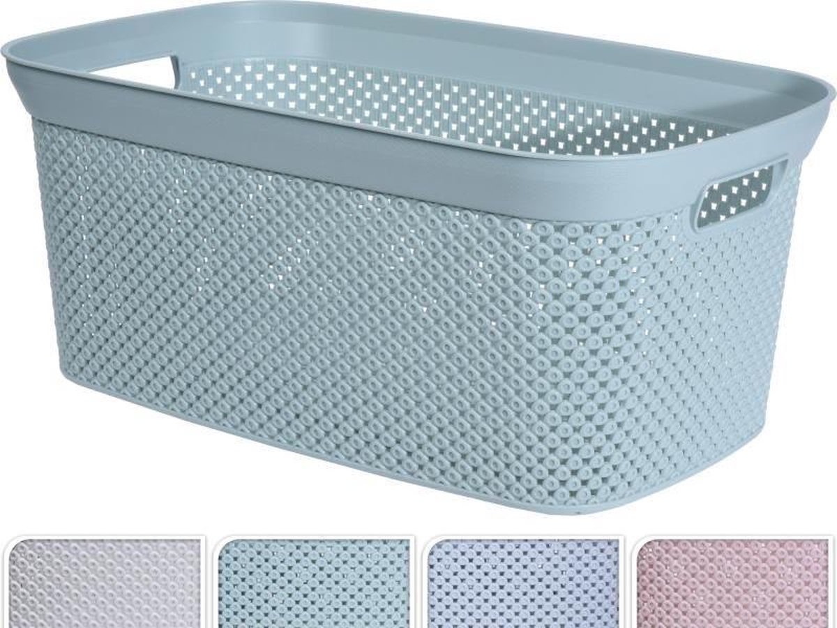 Storage Solutions wasmand - 35 liter - grijs - 54 x 34 x 23 cm - Kunststof - Draagmand