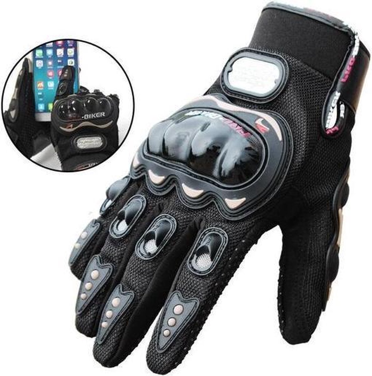 Motorhandschoenen - Zwart - Handschoenen Motor & Scooter - Maat XL - Touchscreen - Bescherming