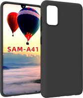 Geschikt voor Samsung Galaxy A41 Hoesje - Siliconen Case Tpu Cover Zwart