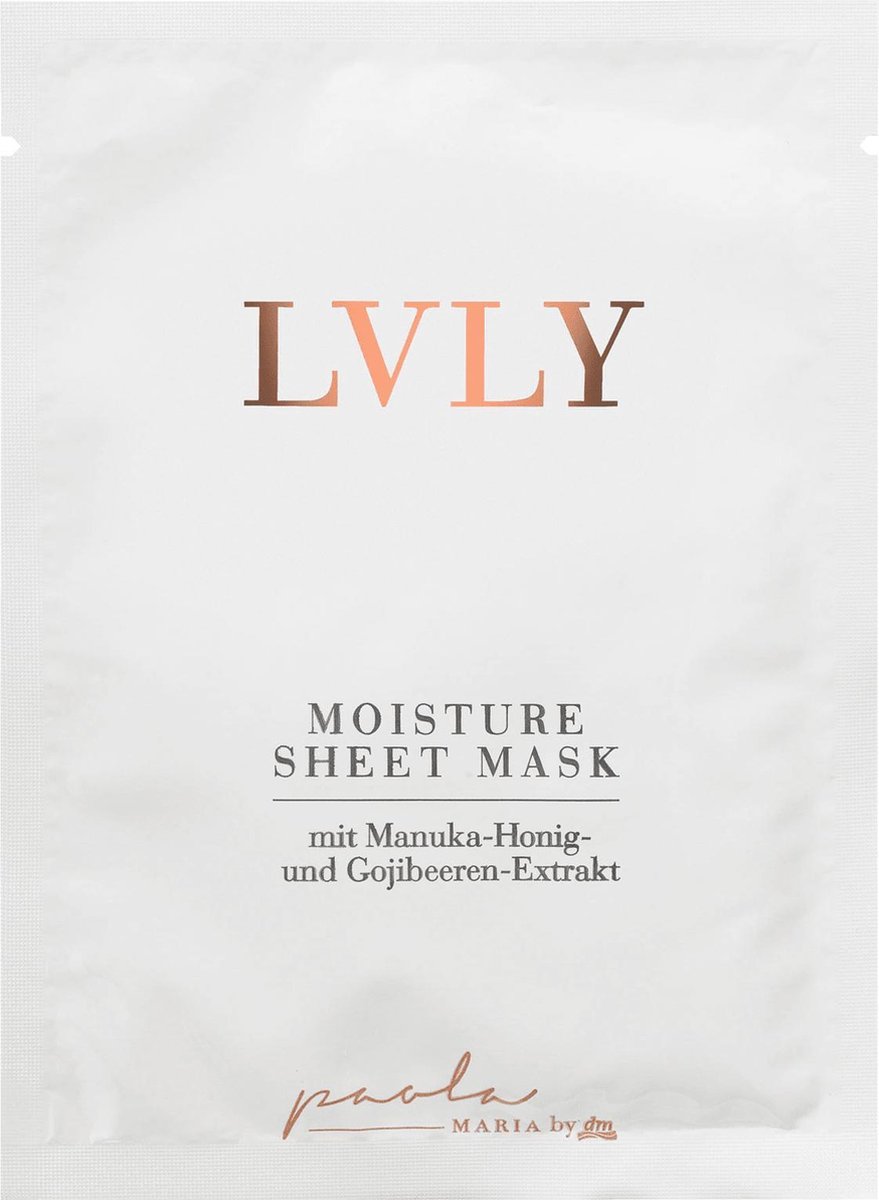 LVLY by Paola Maria Sheet Mask - Tissue Masker met Manuka honing en extract van gojibessen (1 stuk)
