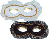 Duo Venetiaans Masker wit/zwart | 2 Venetiaanse Maskers
