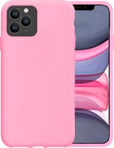 iPhone 11 Pro Max Hoesje Siliconen Case Hoes Back Cover - Roze