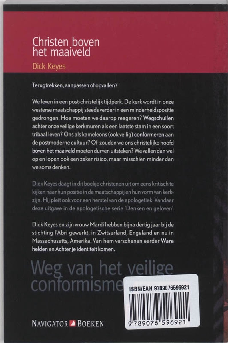Christen Boven Het Maaiveld - back cover