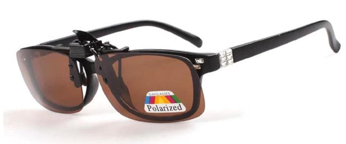 Voorzet Zonnebril Clip On Polarized 135x40mm Bruin