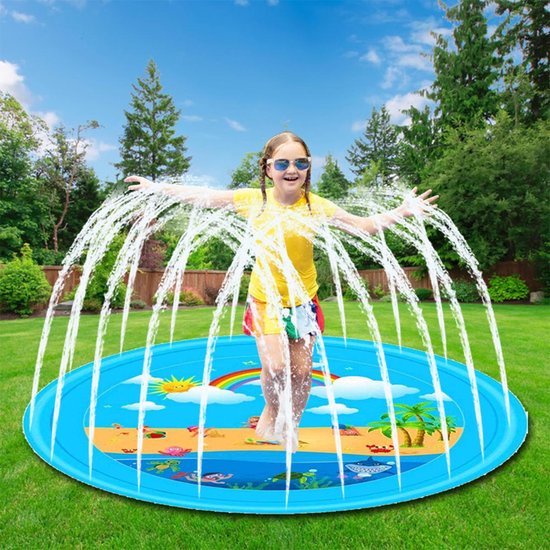 Xd Xtreme - Water Fontein Speelmat voor Kinderen - waterspeelgoed - 170CM - met sproeiers - Eiland thema - Verkoeling voor kids - Xd  Xtreme