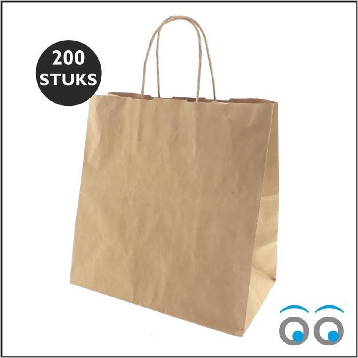 Bruine Kraft Tas XL (Extra Large) - Papieren Tassen - 200 Stuks - Bruin - Met Handvat - Draagtas - Hoogwaardige Kwaliteit - 46x16x49 cm - Cadeau Tas - Eco-vriendelijk - Gedraaid papieren Koord - Ideaal voor Geschenken - Natron Kraft Papier