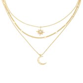 Yehwang Ketting triple maan goud